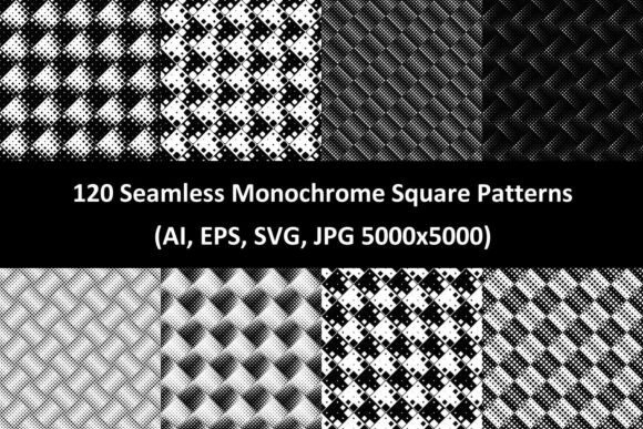 120 Seamless Monochrome Square Patterns