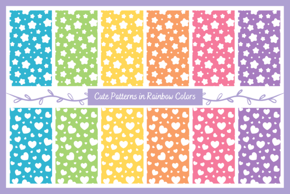 Cute Simple Patterns in Rainbow Colors