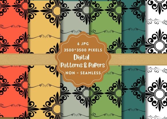 Elegant Ornate Digital Paper Patterns