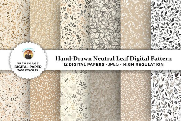 Hand-Drawn Neutral Leaf Digital Patterns: A Practical Review for Creative Professionals