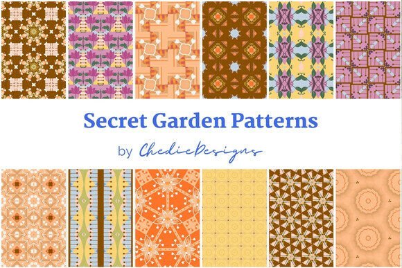 Secret Garden Surface Patterns: Elevating Digital and Print Design with Procreate-Generated Art