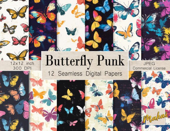Unleashing Urban Elegance: The Strategic Value of Butterfly Punk Seamless Patterns for Modern Designers